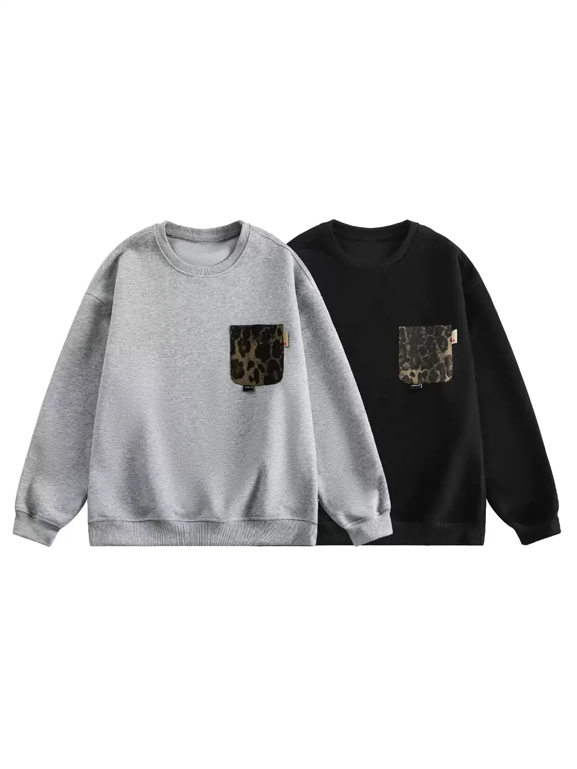 American retro all-match leopard print pocket sweatshirt - Image 4