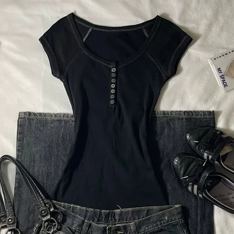 American retro black T-shirt - Image 2