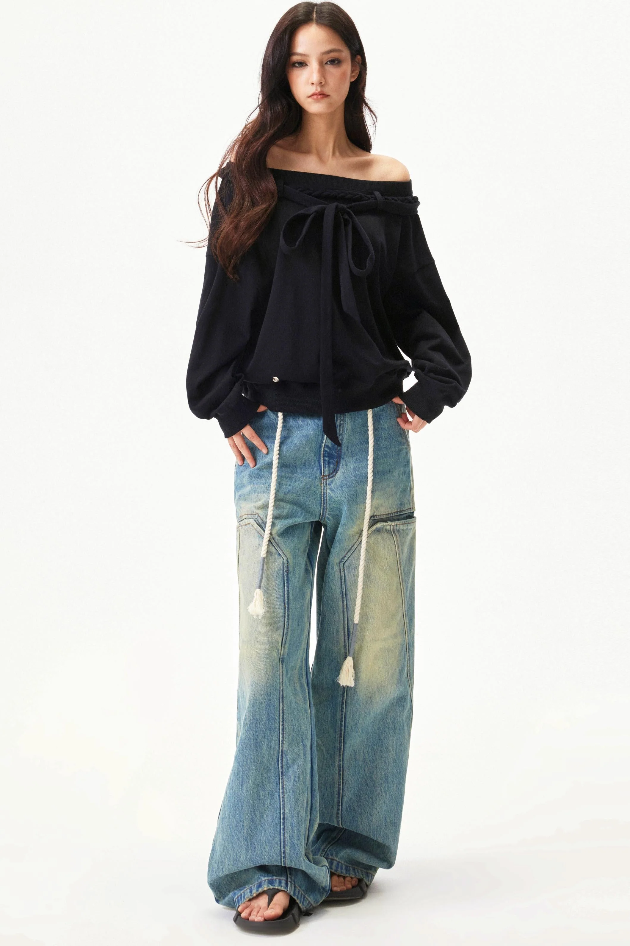 American Retro Wide Denim Pants - Image 12