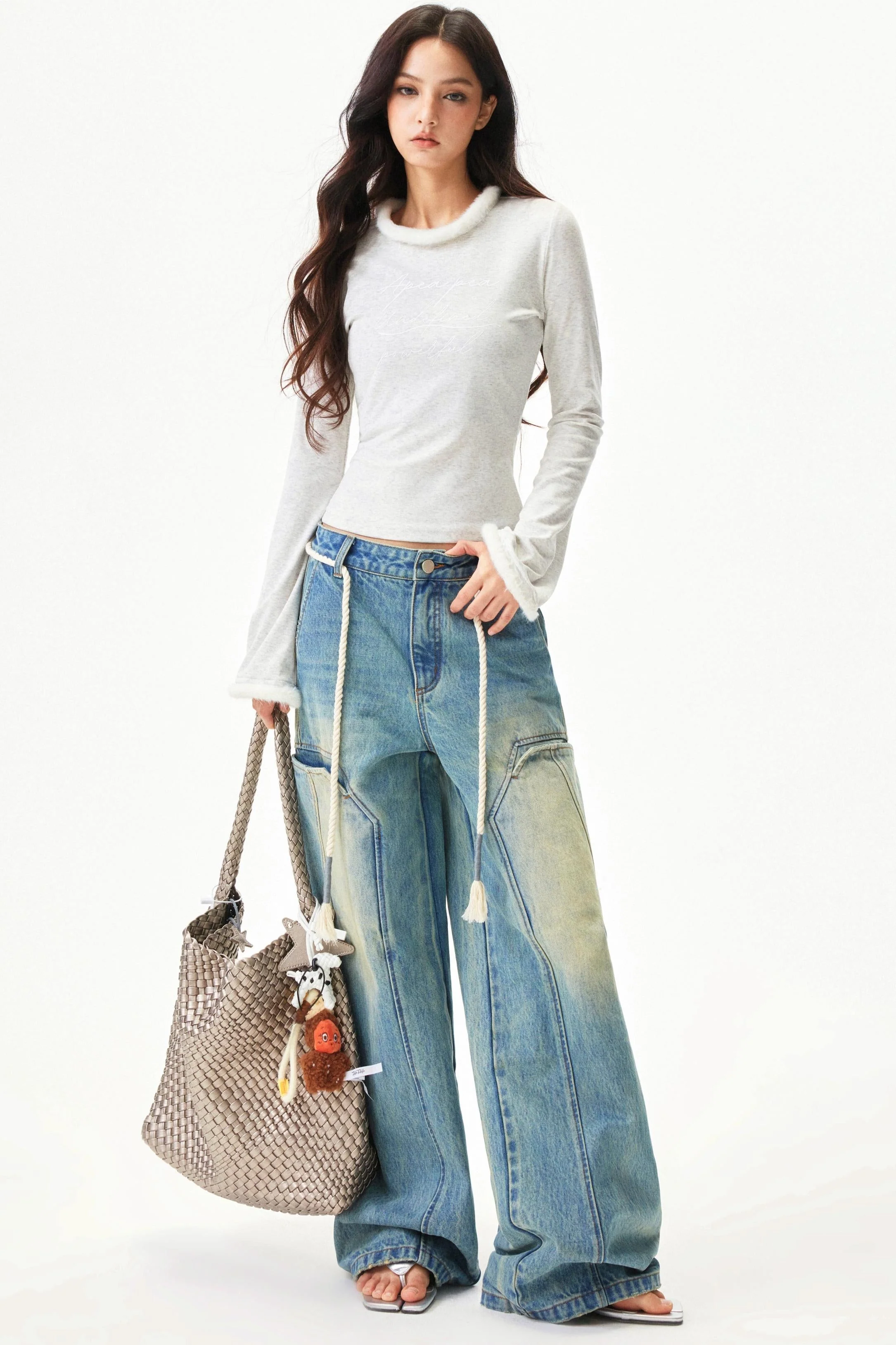 American Retro Wide Denim Pants - Image 16