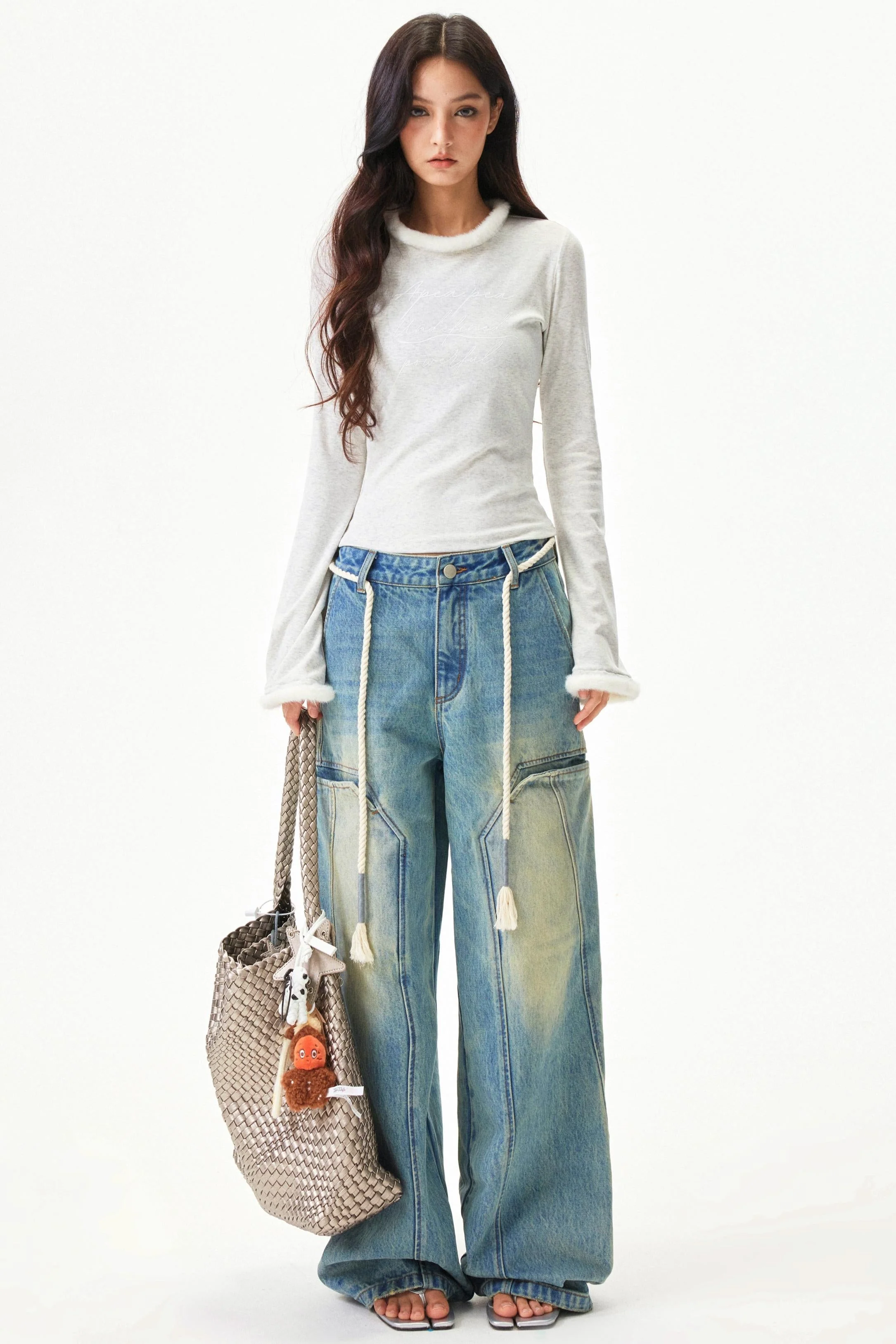 American Retro Wide Denim Pants - Image 17