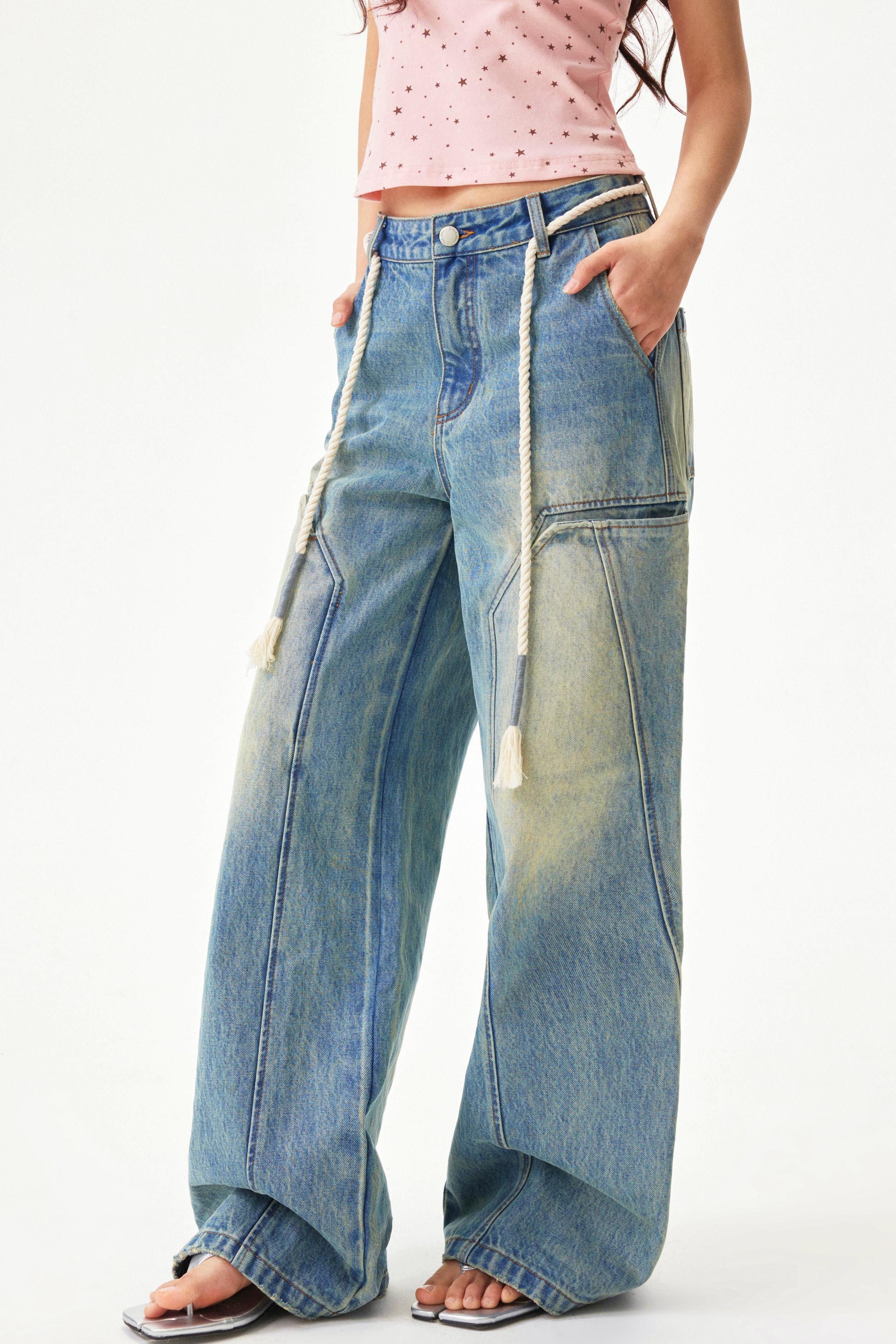 American Retro Wide Denim Pants - Image 20