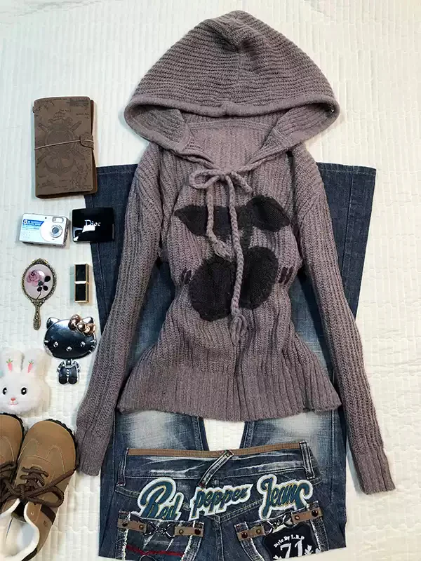 American retro hooded sweater - Image 3
