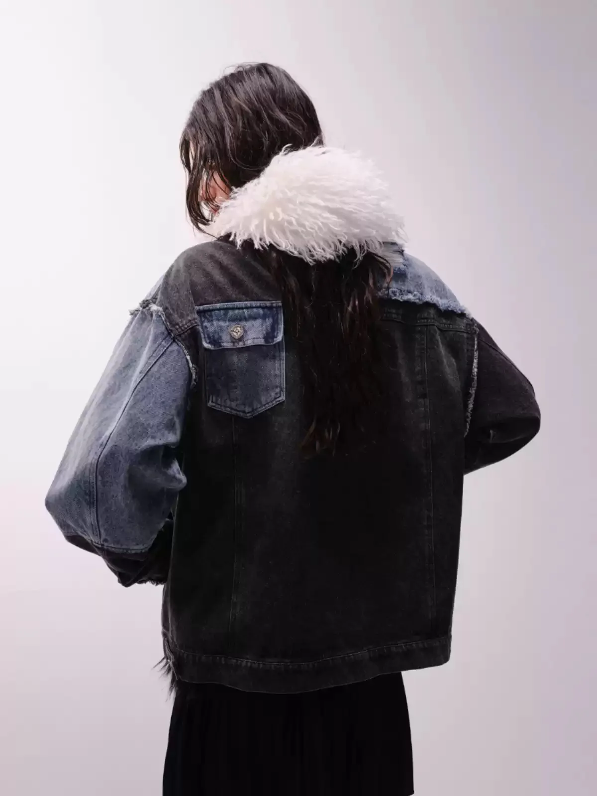 American retro splicing denim jacket - Image 2