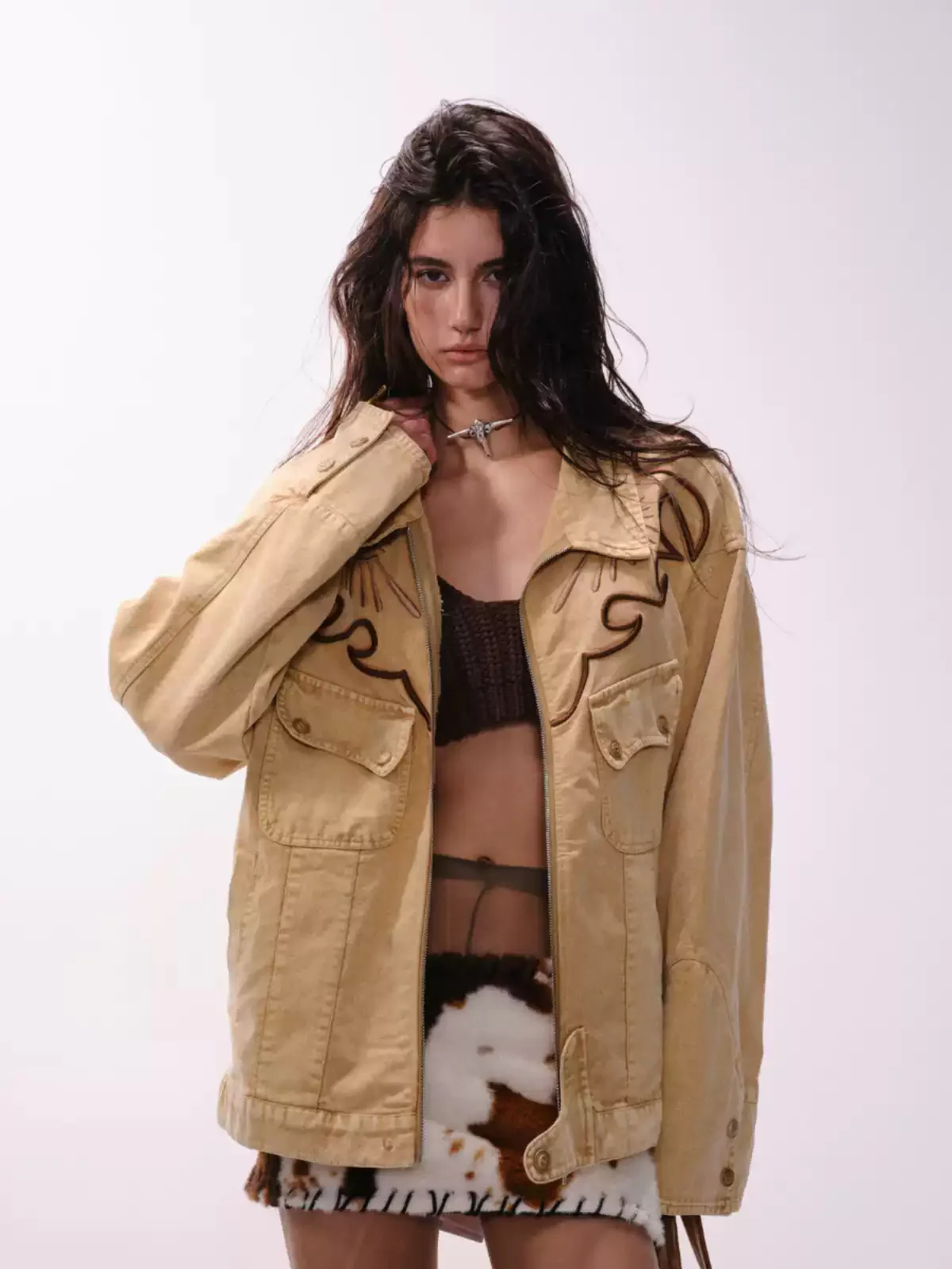 American retro western embroidered denim jacket - Image 2