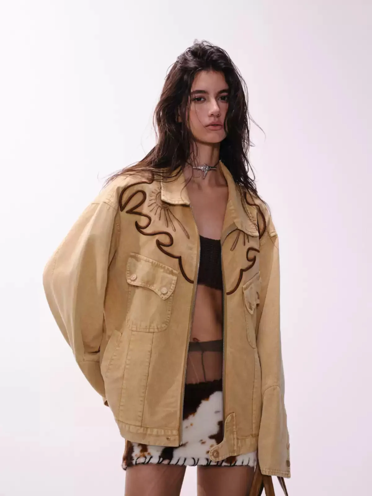 American retro western embroidered denim jacket - Image 4