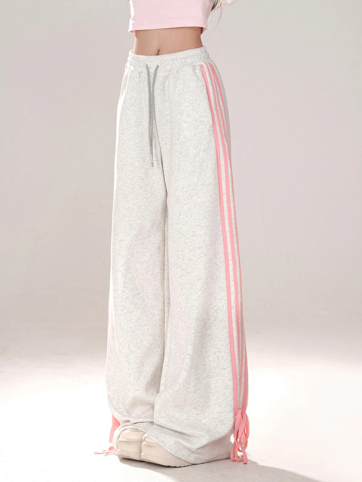American Street Drawstring Ribbon Design Casual Pants - Image 7
