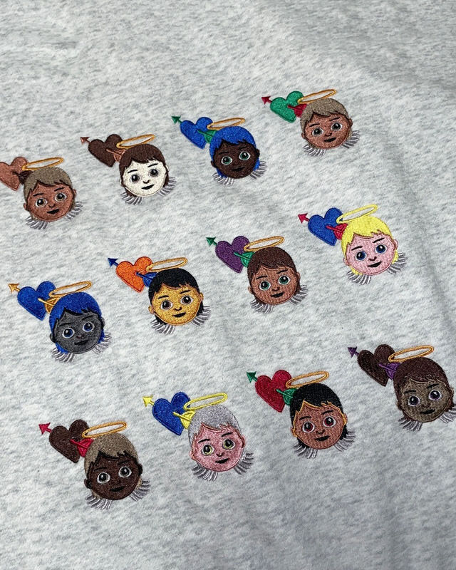 Angel Emoji Embroidery Hoodie - Image 3