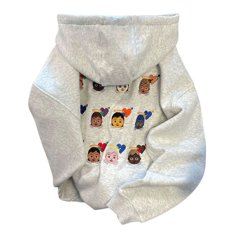 Angel Emoji Embroidery Hoodie - Image 8