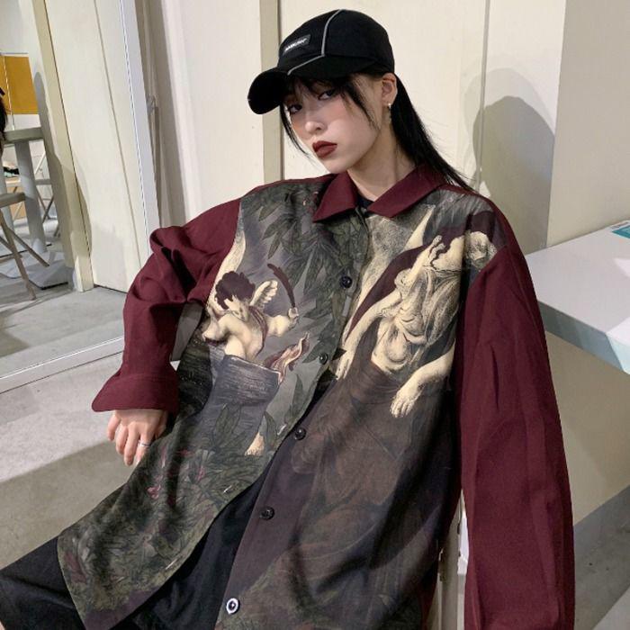 Angel Print Long Sleeve Shirt - Image 2