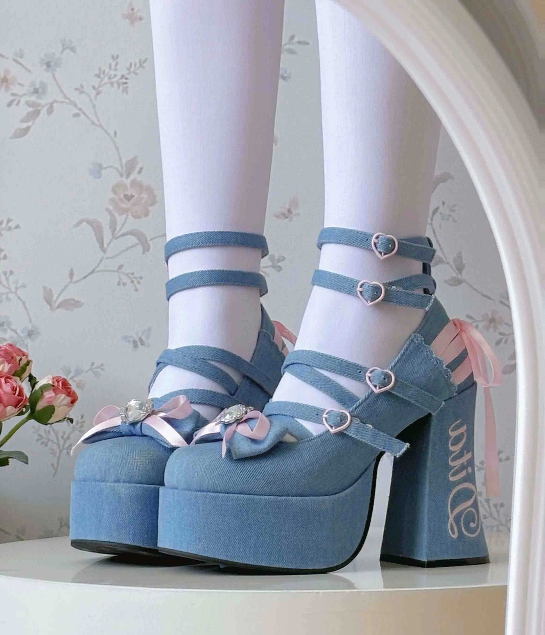 Angel Spicy Ribbon Coquette High Heels - Image 9