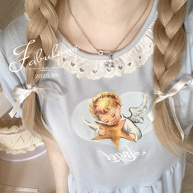 Angel Star Retro Lace Top - Image 2