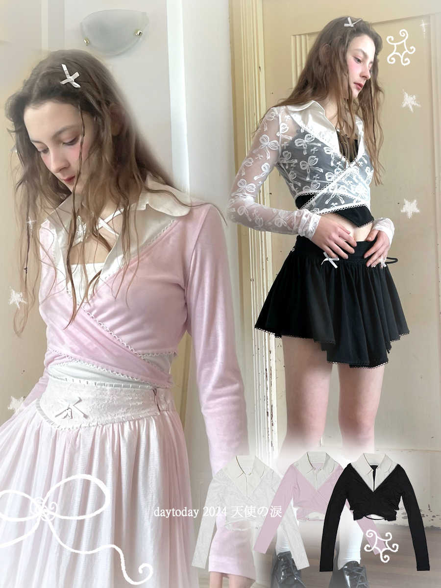 Angel's Tears Bow Jacquard Ballet Top - Image 2