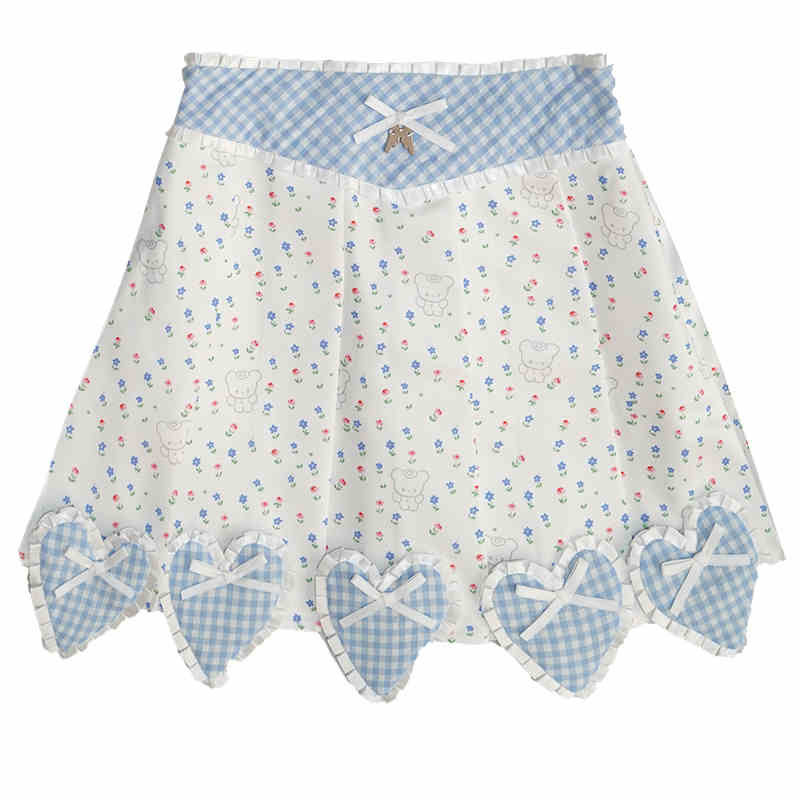 Angel's Tears Love Splicing Lace Pleated Skirt - Image 6