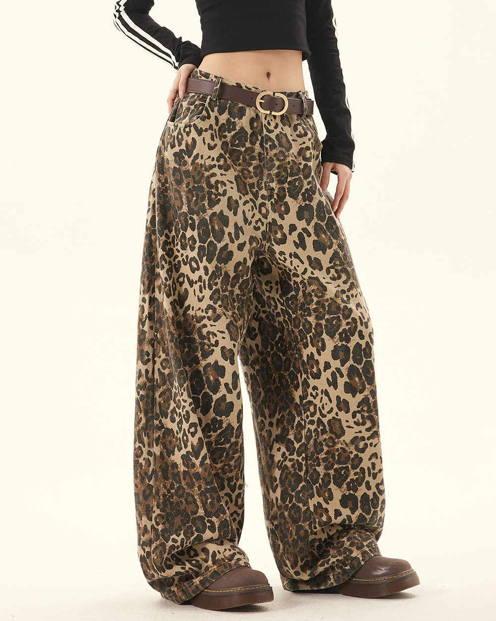 Animal Instincts Leopard Print Wide-Leg Pants - Image 4