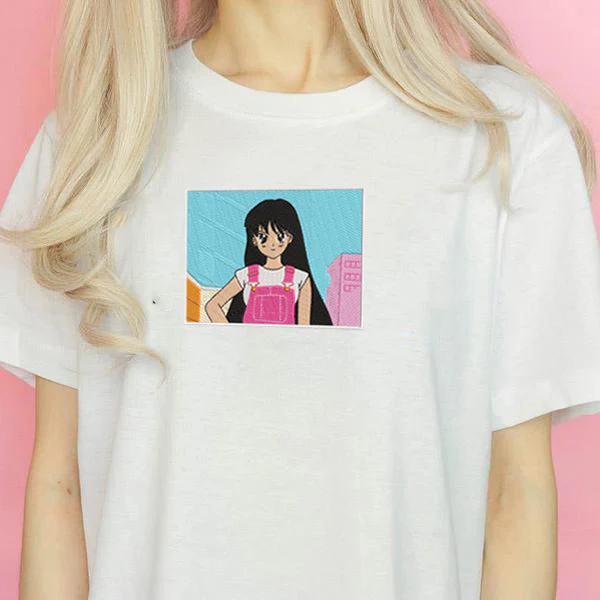 Anime Embroidered T-Shirt - Image 2