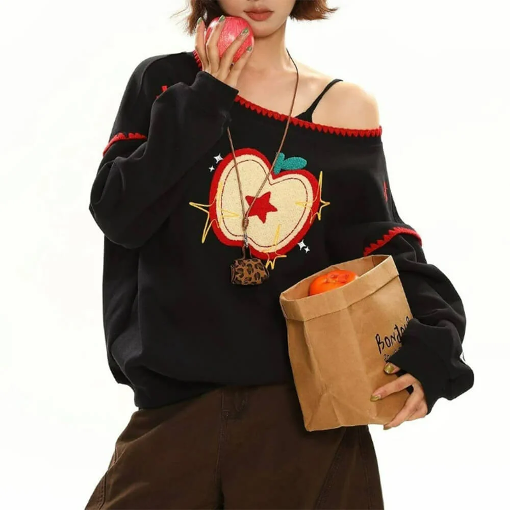 Apple Core One-Shoulder Sweater - Image 5