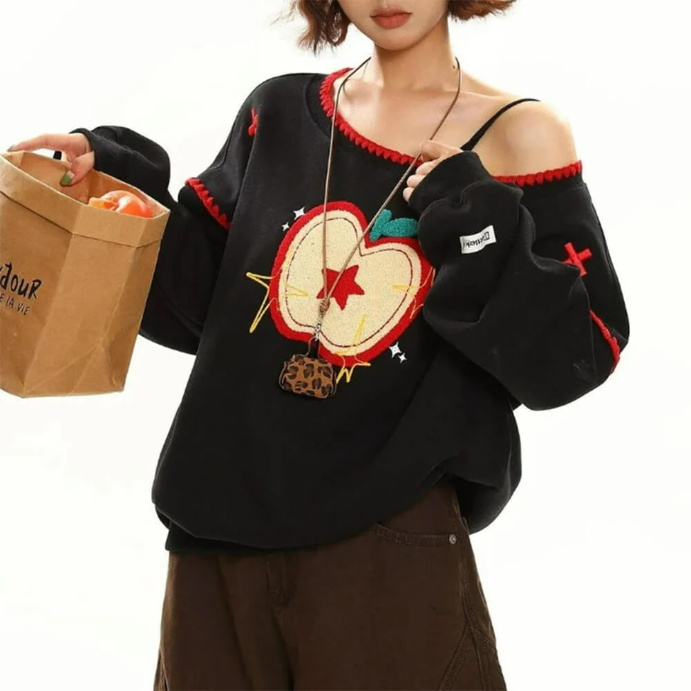 Apple Core One-Shoulder Sweater - Image 6