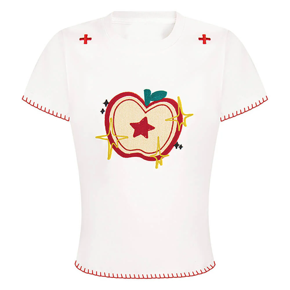Apple Embroidered T-Shirt - Image 4