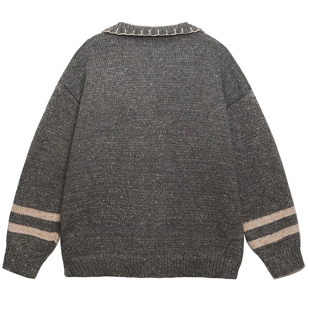 Apple Embroidery Grey Cardigan - Image 8