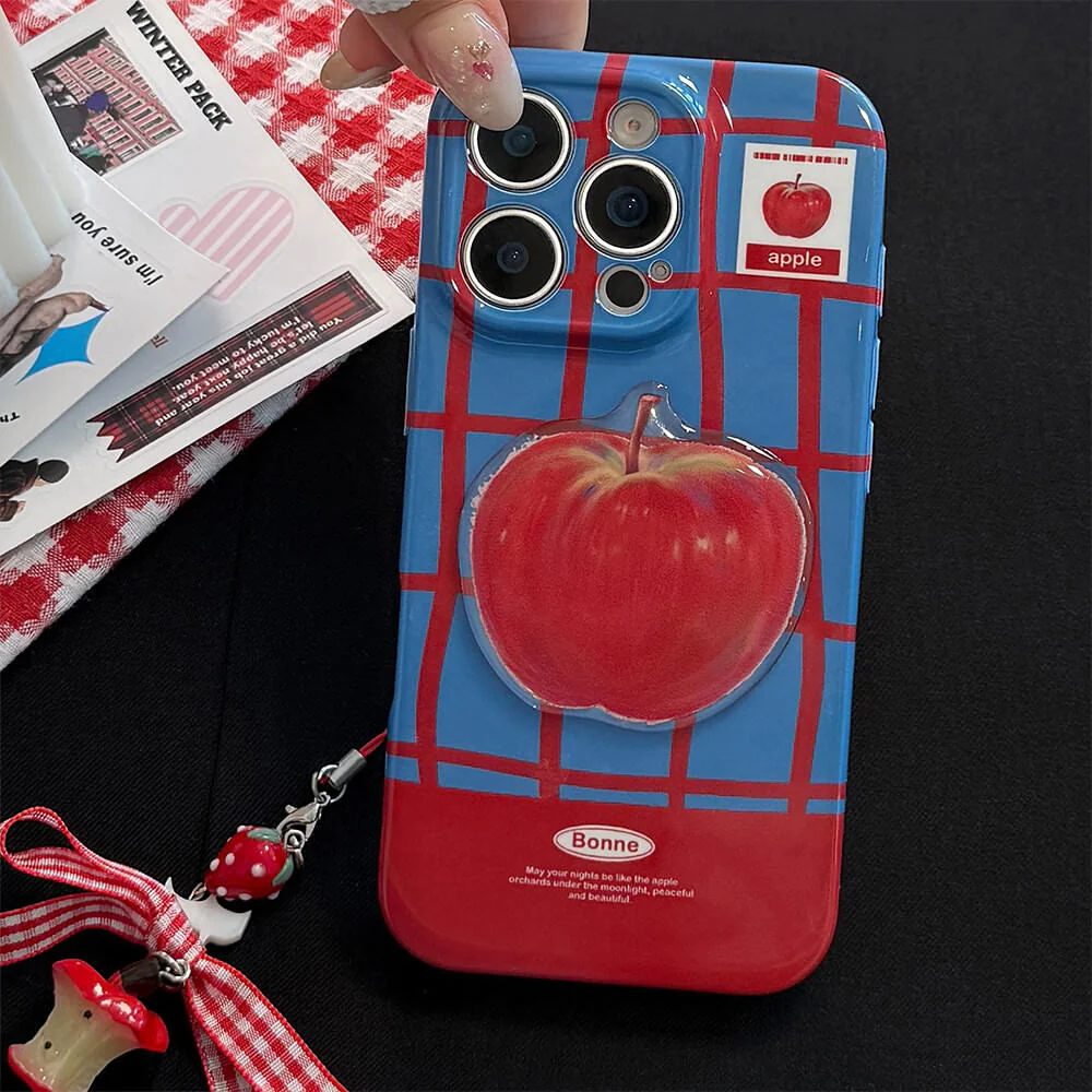 Apple Grid Patterned iPhone Case - Image 2