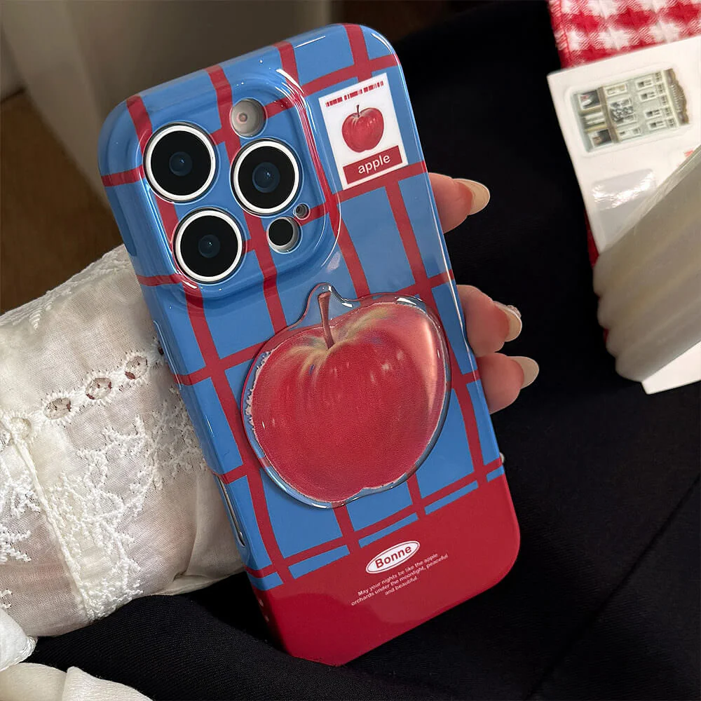 Apple Grid Patterned iPhone Case - Image 3