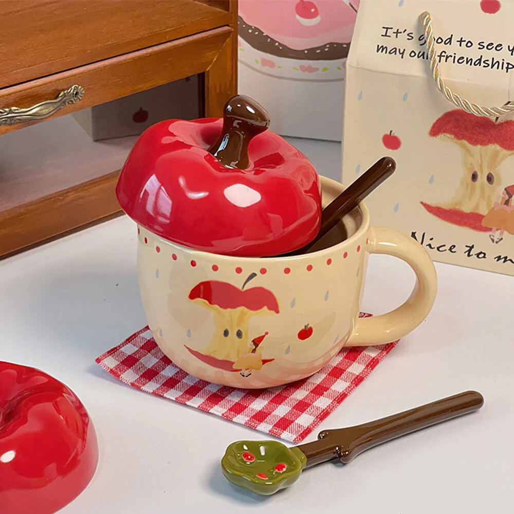 Apple Shaped Ceramic Mug - Image 3