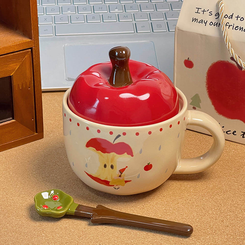 Apple Shaped Ceramic Mug - Image 4