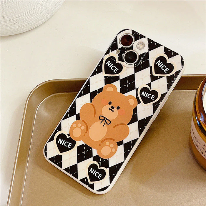 Argyle Bear iPhone Case - Image 3