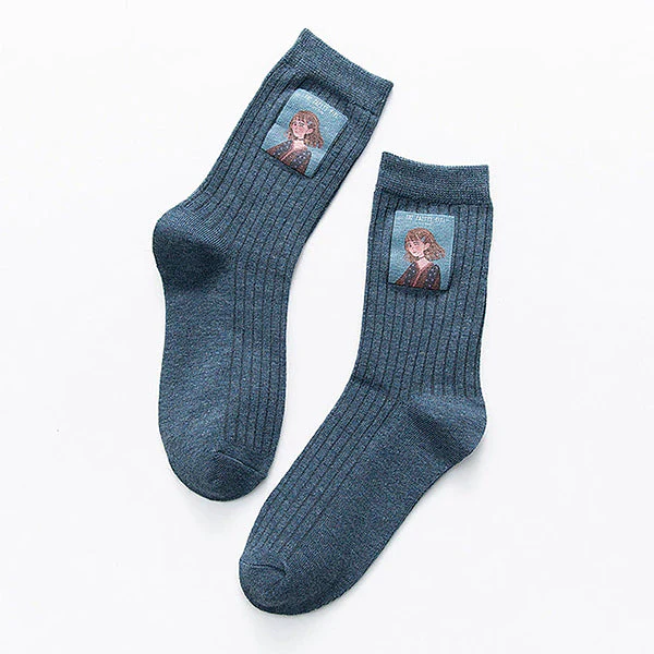 Artsy Aesthetic Girl Socks - Image 5