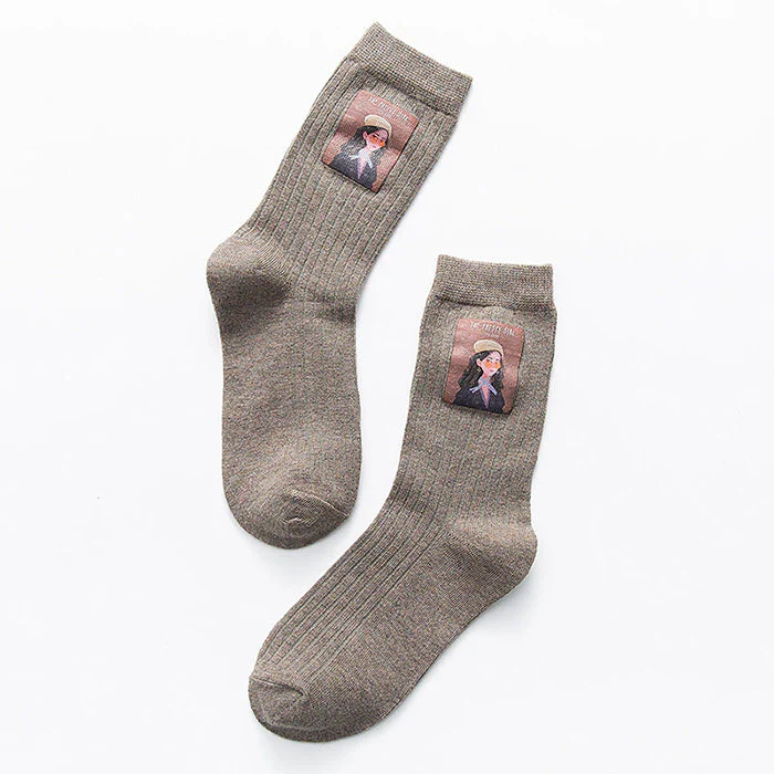 Artsy Aesthetic Girl Socks - Image 8