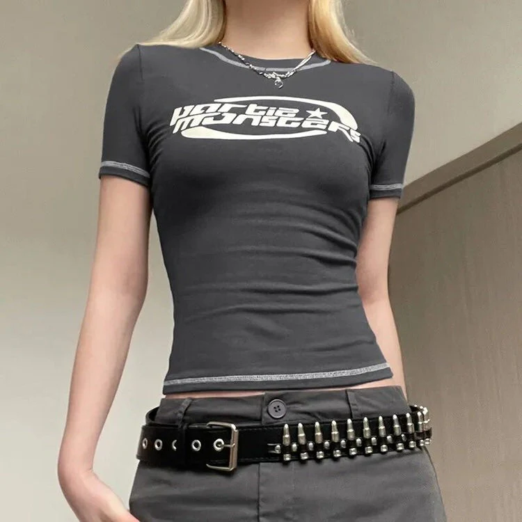 Ash Grey Aesthetic Star Top - Image 2