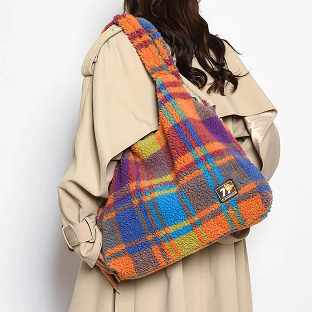 Autumn Feels Plaid Tote Bag - Image 3