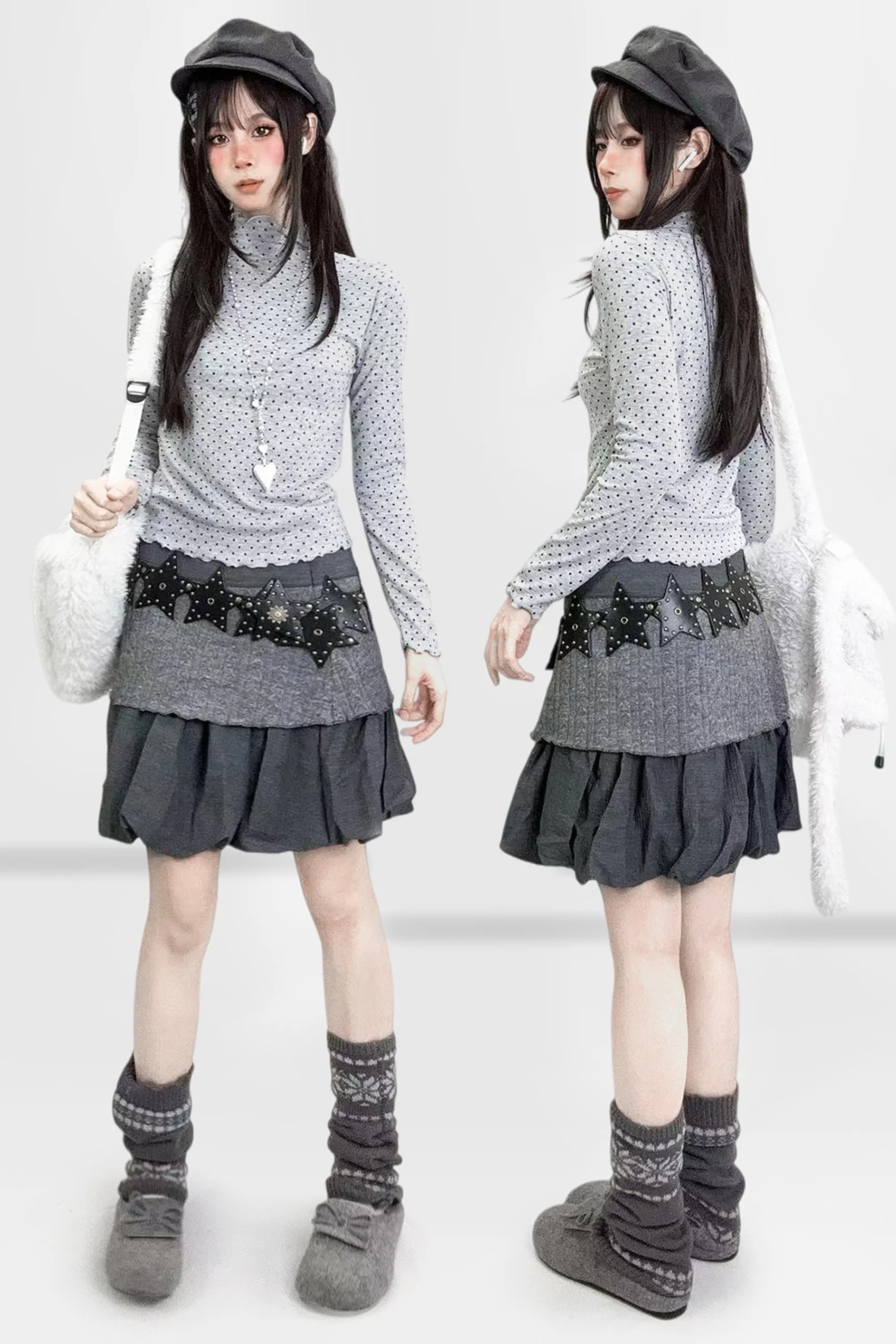 Polka Dot High Neck Top - Image 4