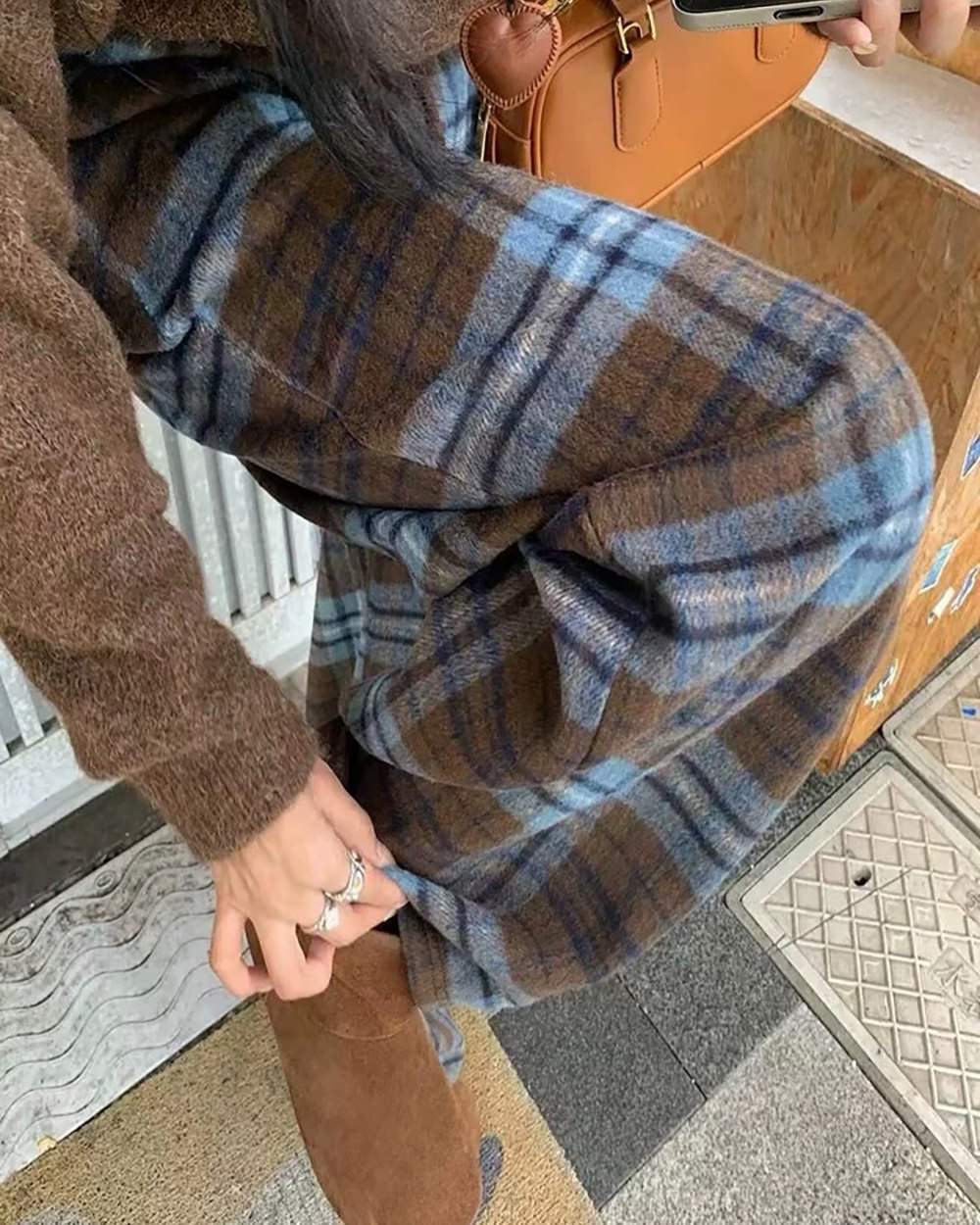 Autumn Study Vintage Plaid Wide Leg Pants - Image 4