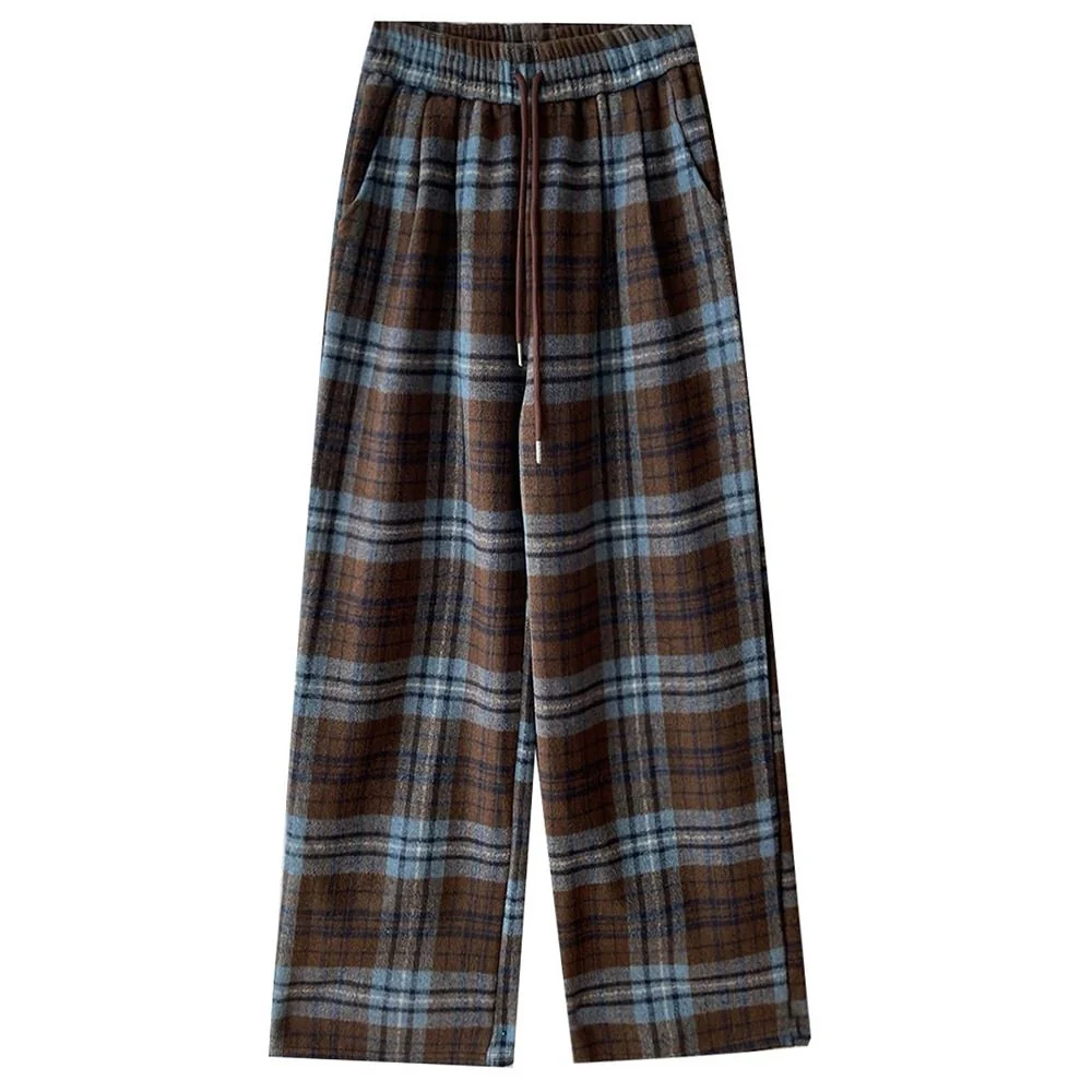 Autumn Study Vintage Plaid Wide Leg Pants - Image 9