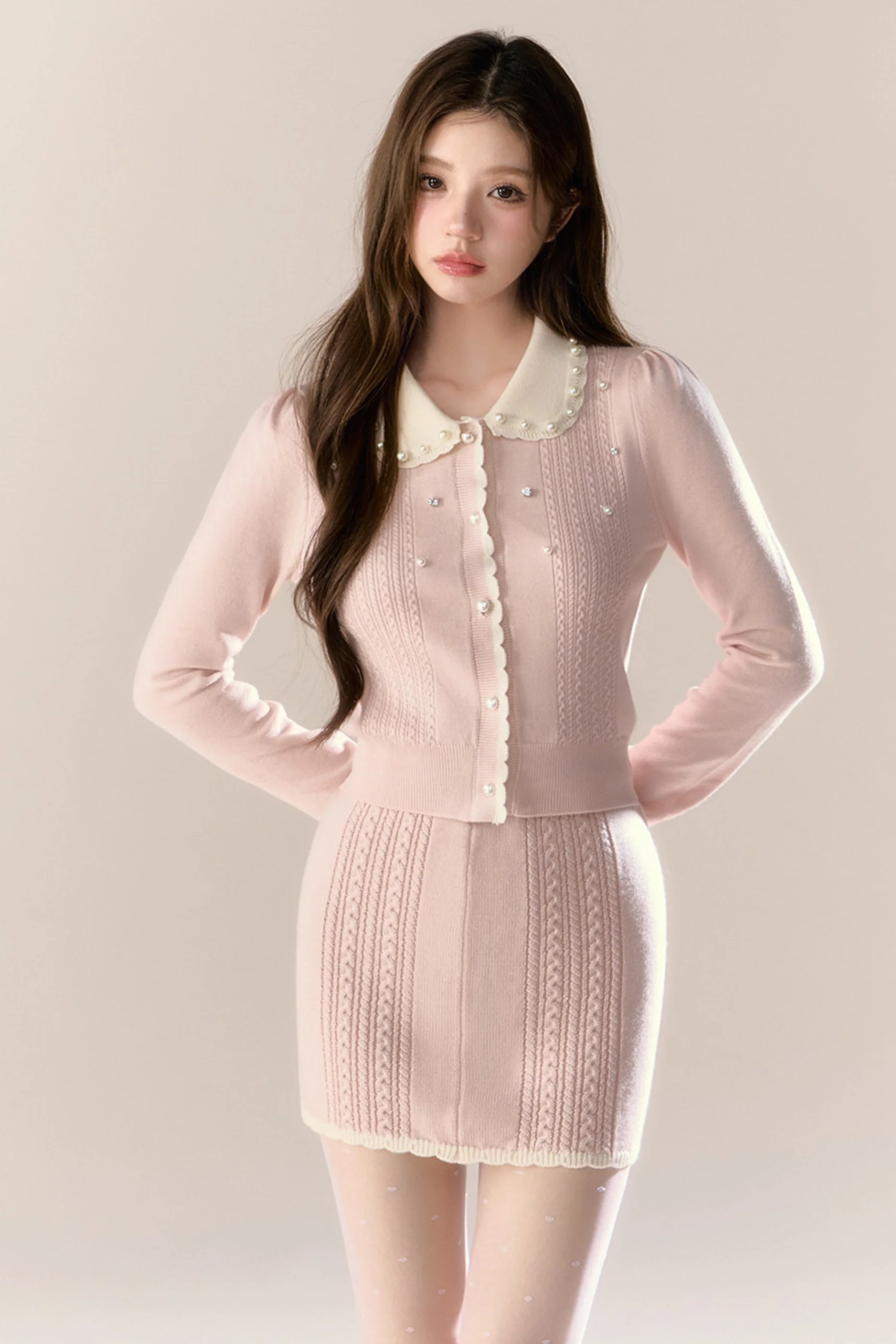 Sweet French Knit Top + Tight Skirt - Image 10