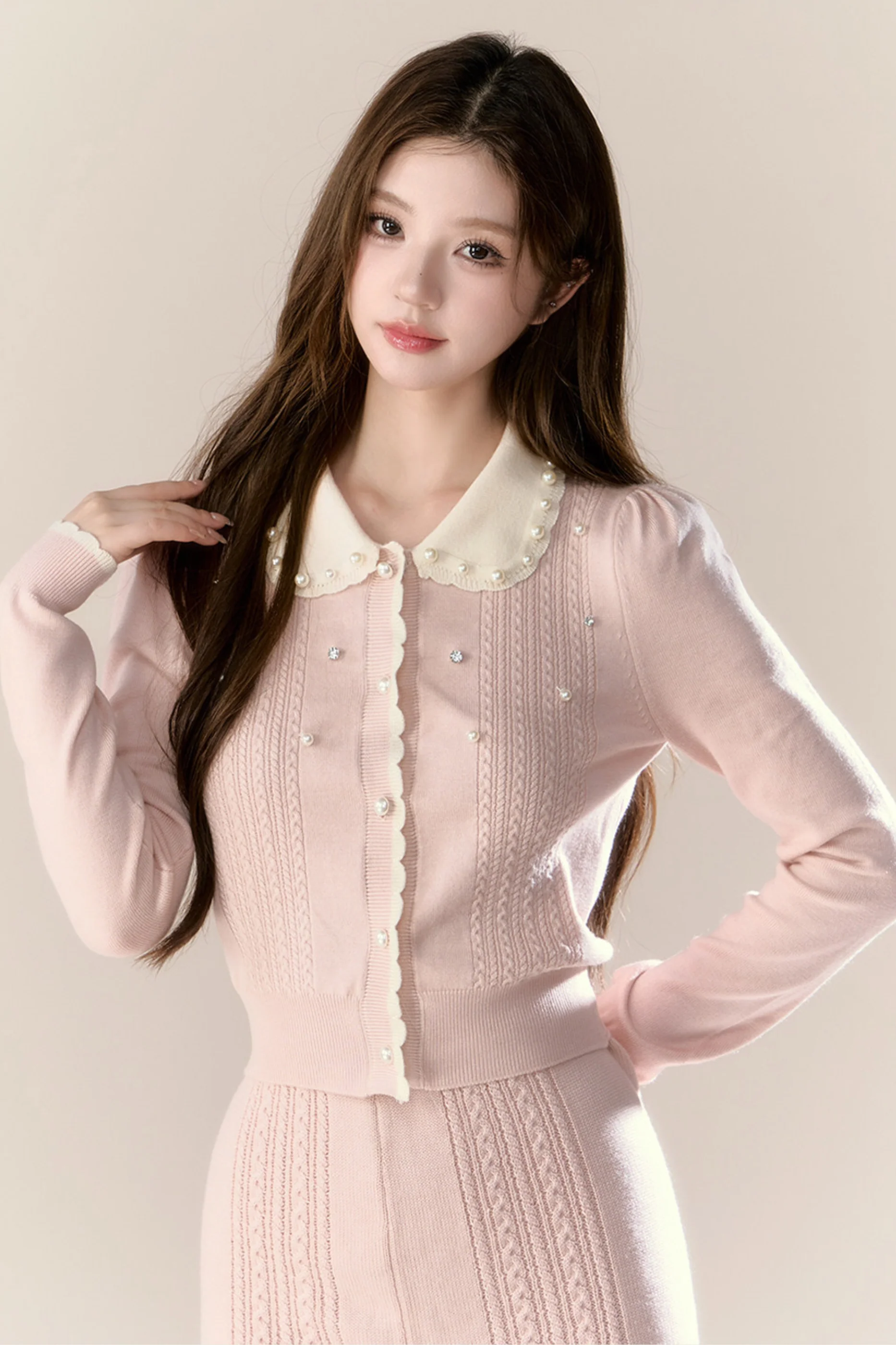 Sweet French Knit Top + Tight Skirt - Image 11