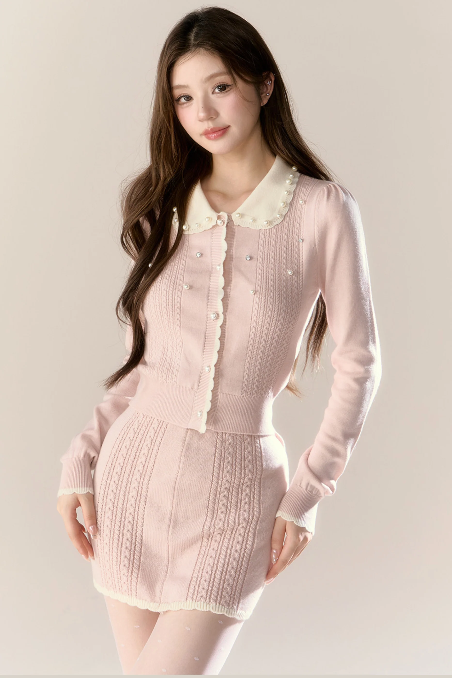 Sweet French Knit Top + Tight Skirt - Image 12