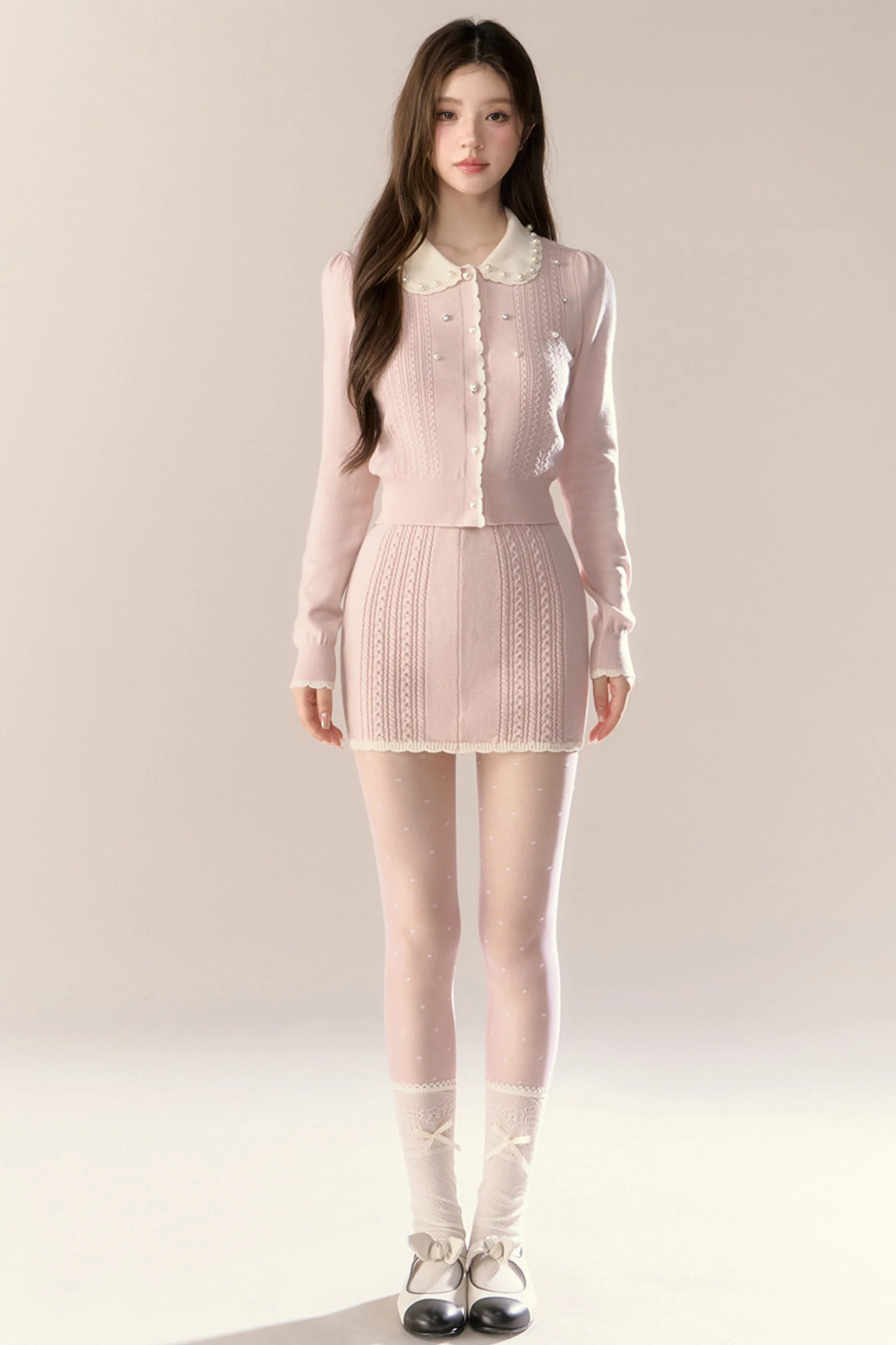 Sweet French Knit Top + Tight Skirt - Image 13