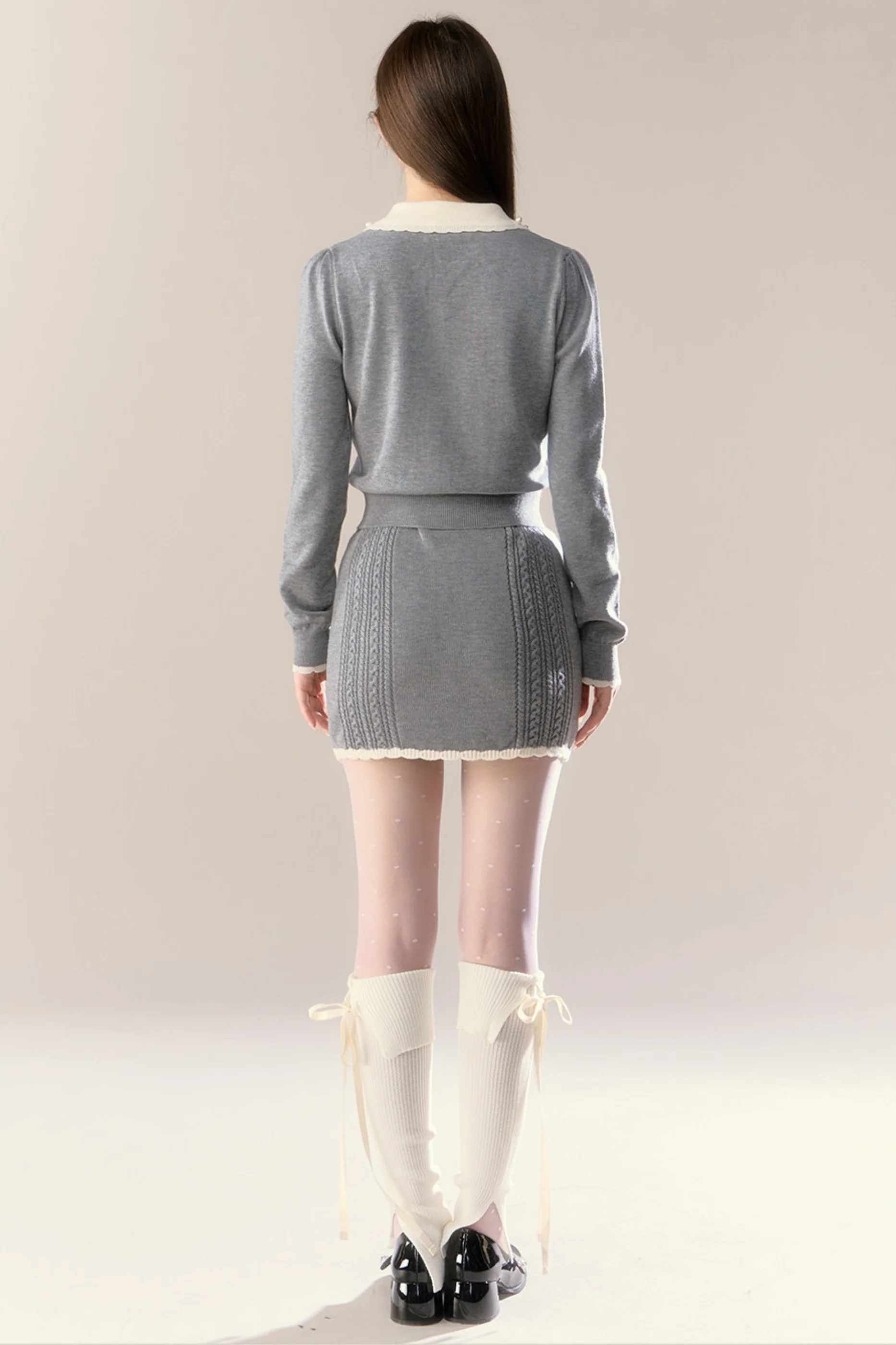 Sweet French Knit Top + Tight Skirt - Image 5