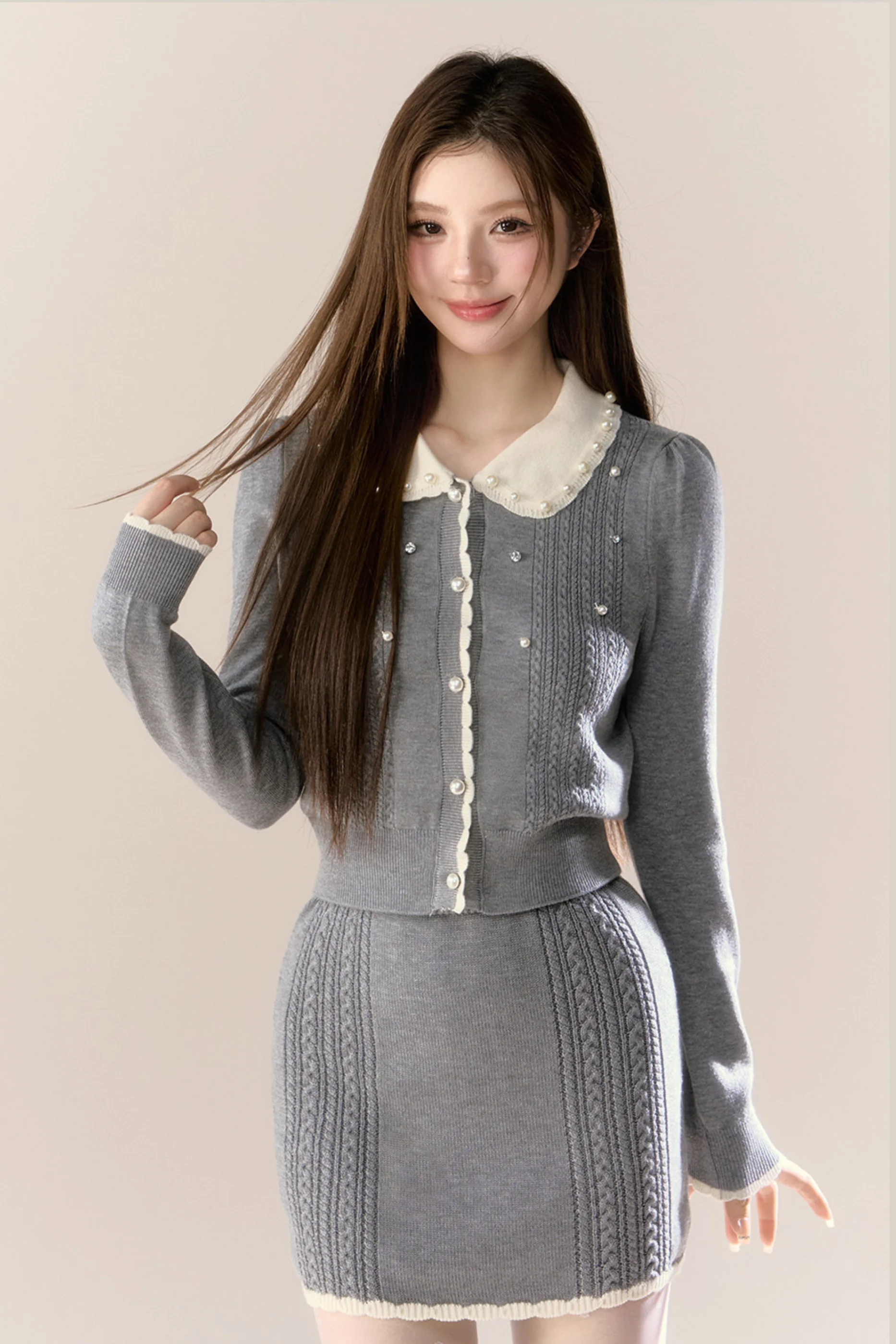 Sweet French Knit Top + Tight Skirt - Image 2