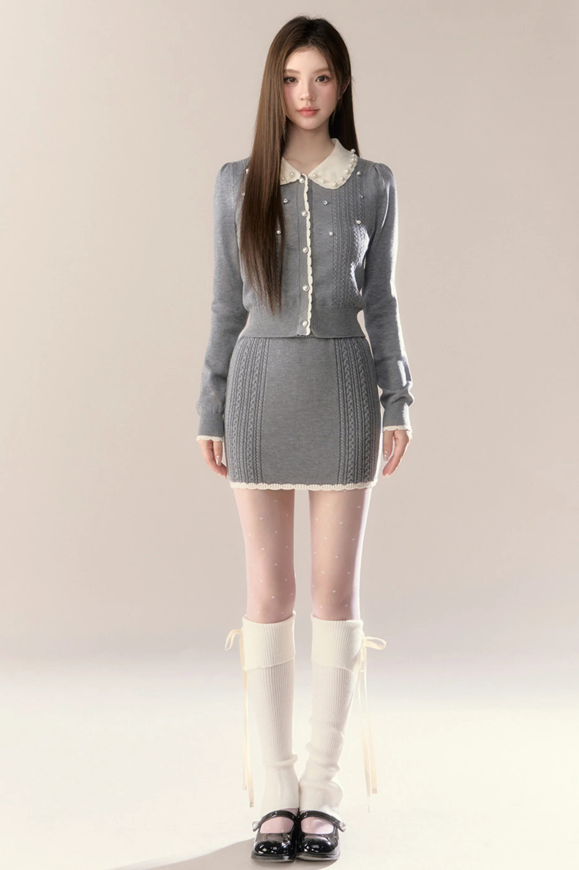 Sweet French Knit Top + Tight Skirt - Image 4