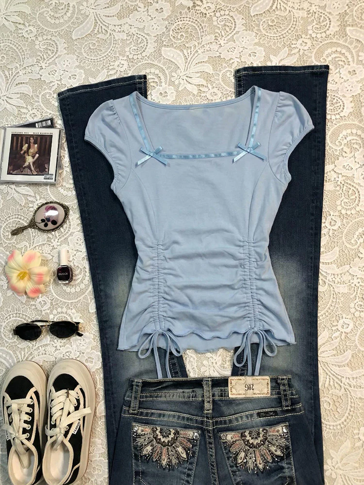 baby blue bow shirt