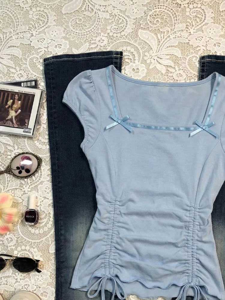baby blue bow shirt - Image 2