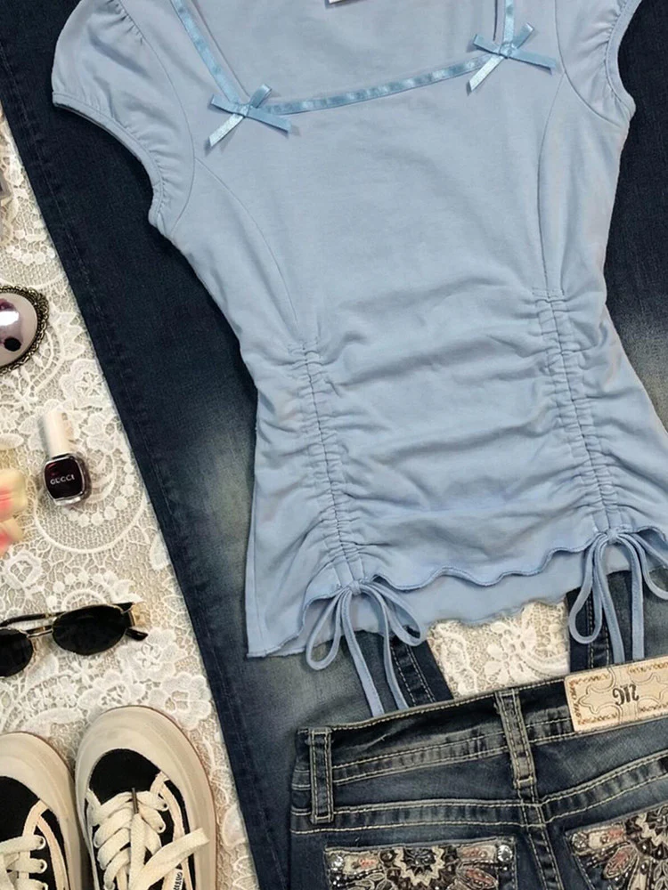 baby blue bow shirt - Image 3
