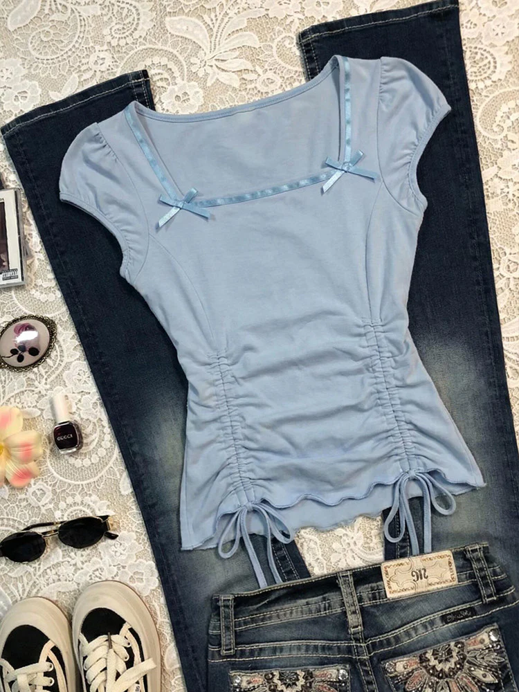 baby blue bow shirt - Image 5