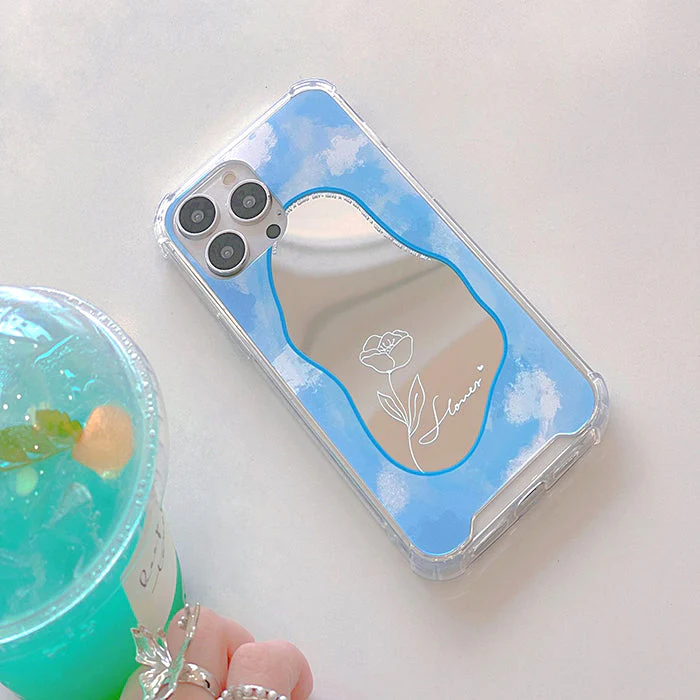 Baby Blue Mirror iPhone Case - Image 2
