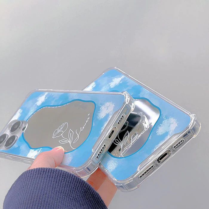 Baby Blue Mirror iPhone Case - Image 4