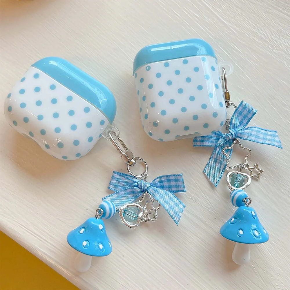 Baby Blue Mushroom AirPods Case - Image 2